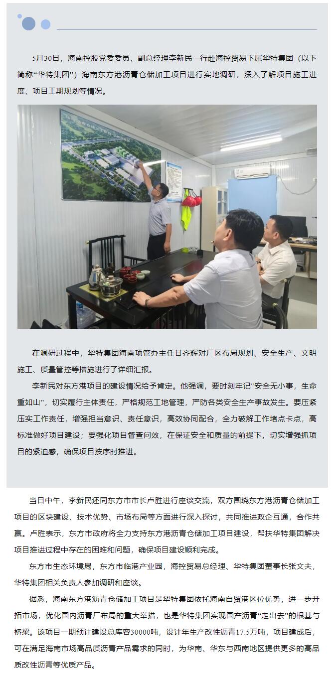 海南控股党委委员、副总经理李新民一行调研华特集团海南东方港沥青仓储加工项目.jpg